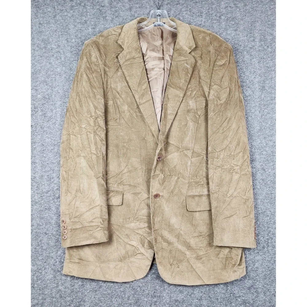 Meeting Street Corduroy Blazer Mens 42L‎ Tan 100% Cotton 2-Button Sport Coat